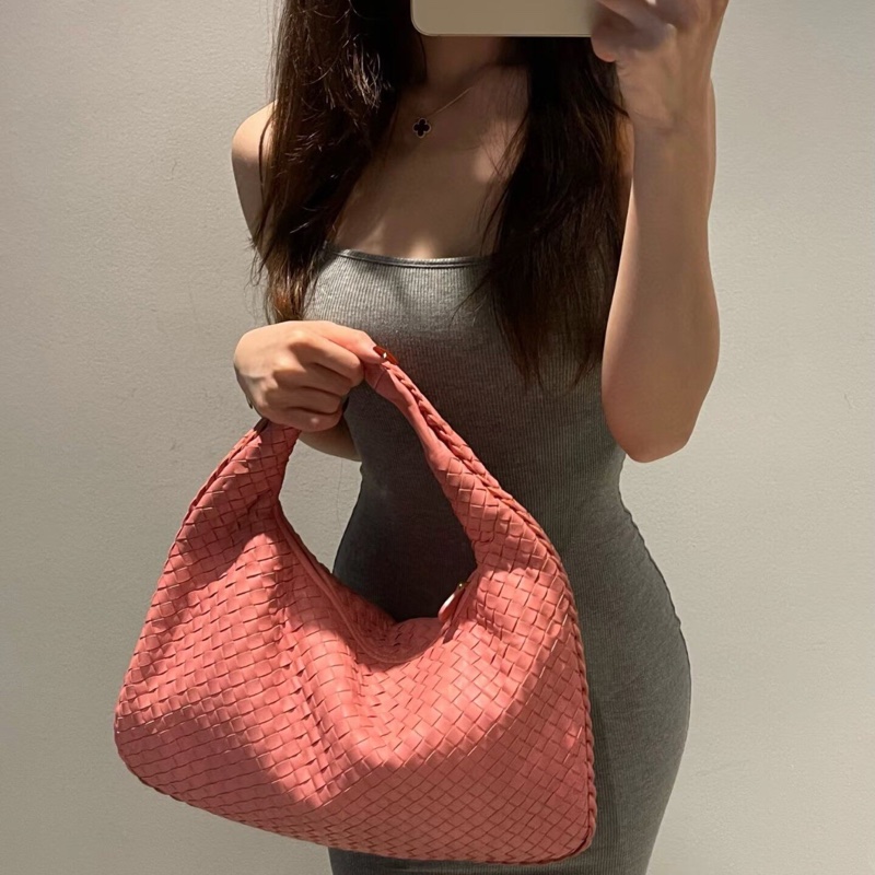 【清爽西柚粉🍉🍊容量感動✨】BV BOTTEGA VENETA西柚粉Intrecciato Hobo 編織包|和尚包|單肩包|手提包 中號-1