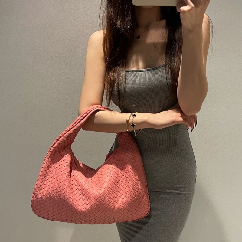 【清爽西柚粉🍉🍊容量感動✨】BV BOTTEGA VENETA西柚粉Intrecciato Hobo 編織包|和尚包|單肩包|手提包 中號-2