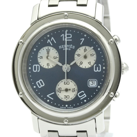 愛馬仕 Clipper 計時碼錶精鋼石英男士腕錶 CL1.910 拋光