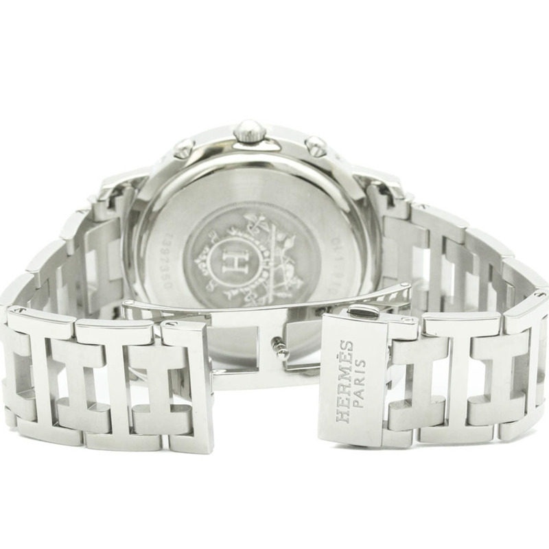 愛馬仕 Clipper 計時碼錶精鋼石英男士腕錶 CL1.910 拋光-4