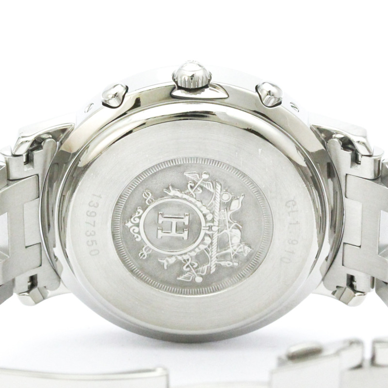 愛馬仕 Clipper 計時碼錶精鋼石英男士腕錶 CL1.910 拋光-5