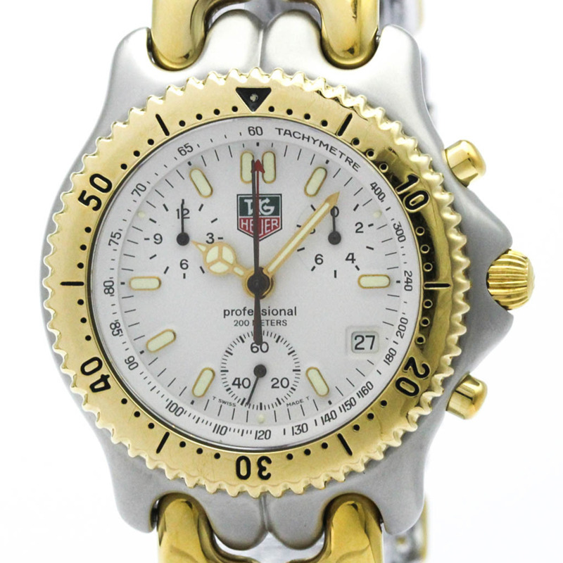 TAG HEUER Sel計時碼錶鍍金鋼男錶S35.006拋光-0