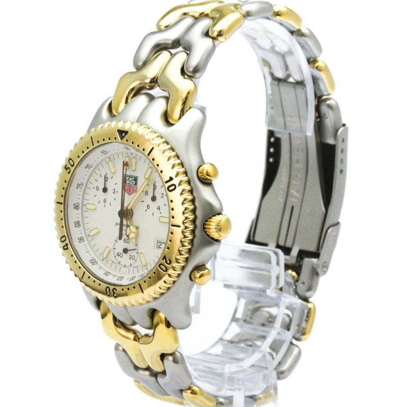 TAG HEUER Sel計時碼錶鍍金鋼男錶S35.006拋光-1