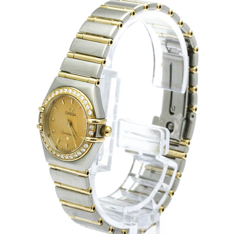 歐米茄星座系列鑽石18K金精鋼腕錶1267.10拋光款-1