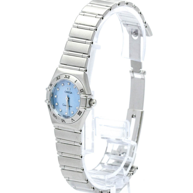 歐米茄星座系列鑽石珍珠貝母石英女士腕錶 1562.85 拋光-1