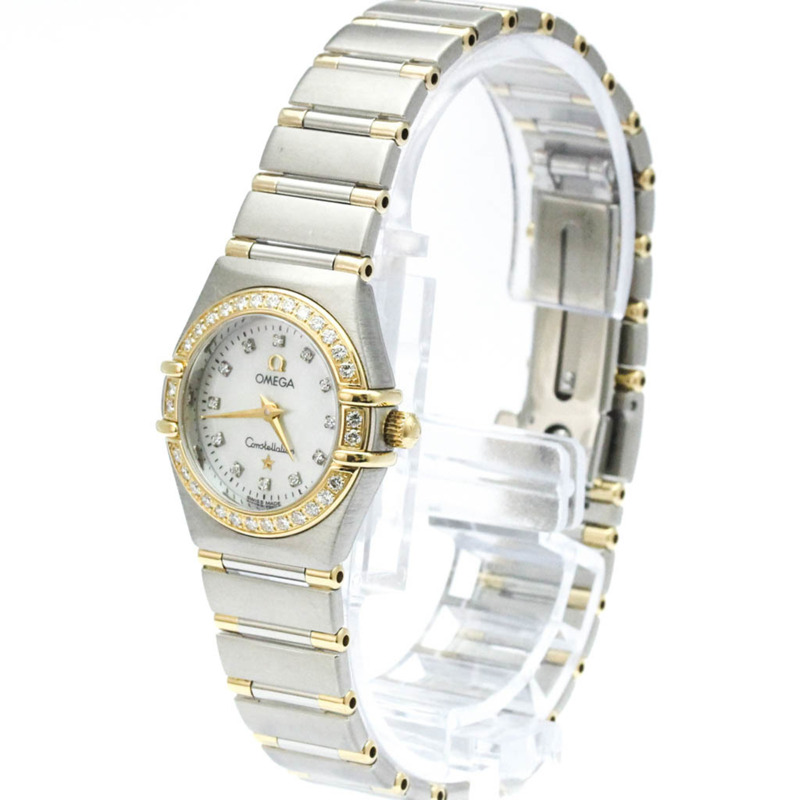 歐米茄星座系列鑽石珍珠母貝18K金精鋼腕錶 1267.75 拋光-1