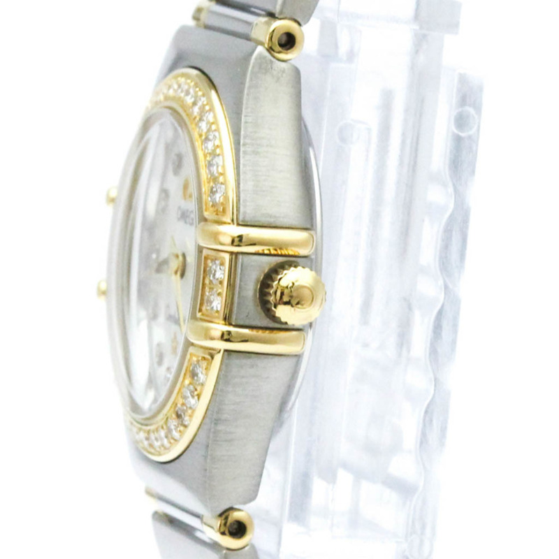 歐米茄星座系列鑽石珍珠母貝18K金精鋼腕錶 1267.75 拋光-3