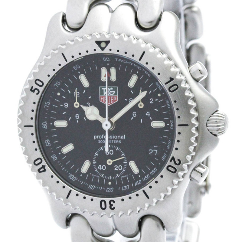 TAG HEUER 豪雅 Sel Chronograph 200米精鋼石英男錶 CG1110 拋光-0