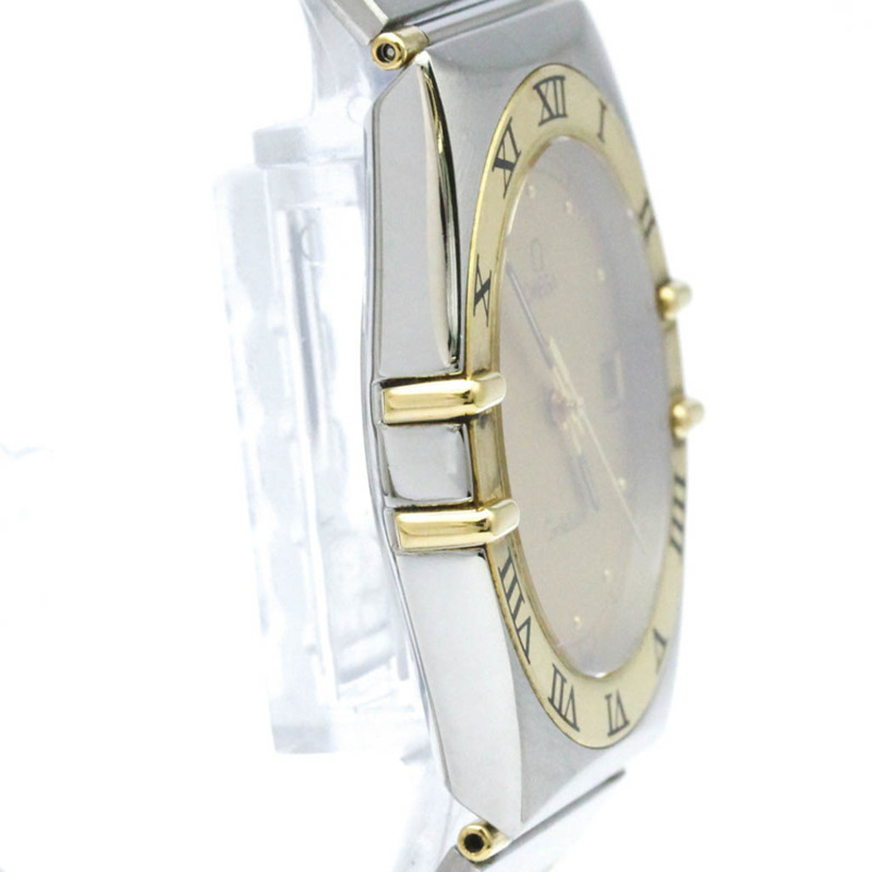 歐米茄星座系列18K金精鋼石英男士腕錶396.1080拋光款-7