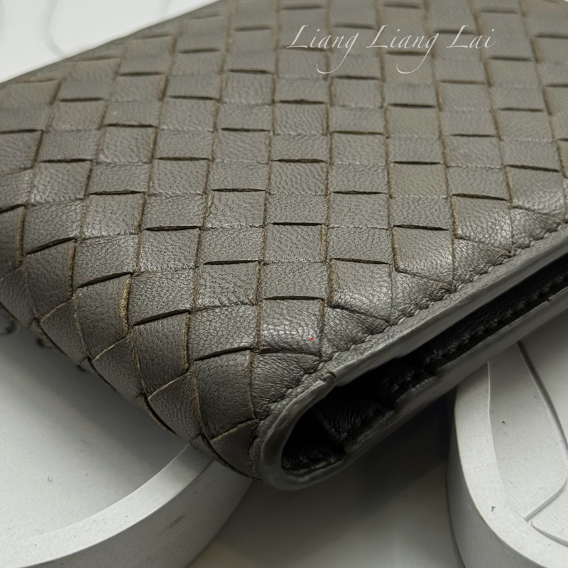 BOTTEGA VENETA BV橄欖綠小羊皮對開短夾-24