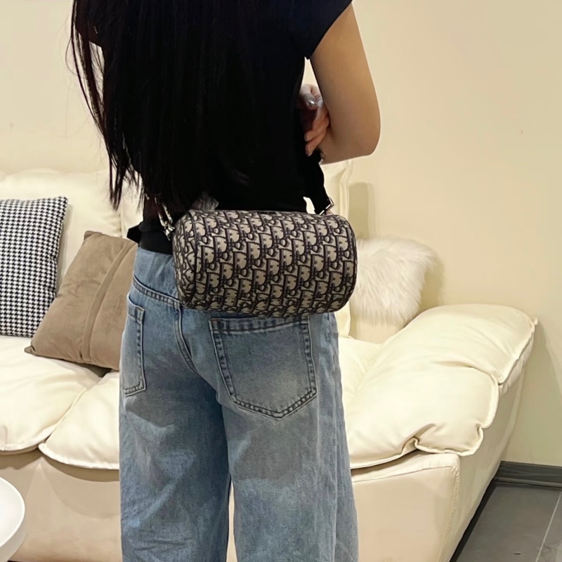 「JL精品代購」9新 Dior 老花 圓筒斜背包-2