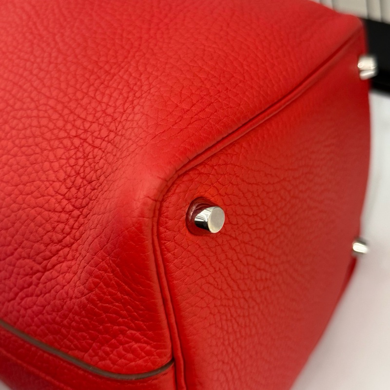 爱马仕/Hermes  菜篮子 A刻 18底长 荔枝纹 玫瑰红 90。-9