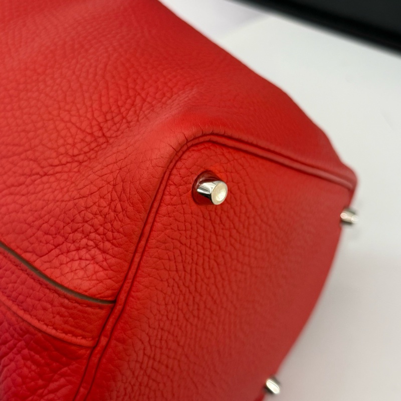 爱马仕/Hermes  菜篮子 A刻 18底长 荔枝纹 玫瑰红 90。-10