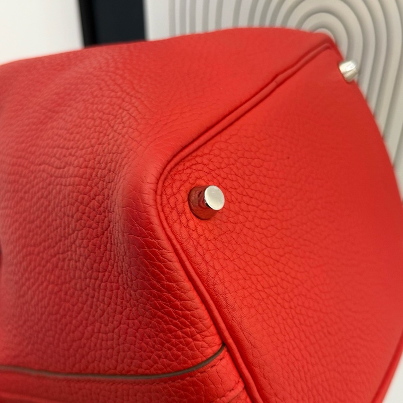 爱马仕/Hermes  菜篮子 A刻 18底长 荔枝纹 玫瑰红 90。-12
