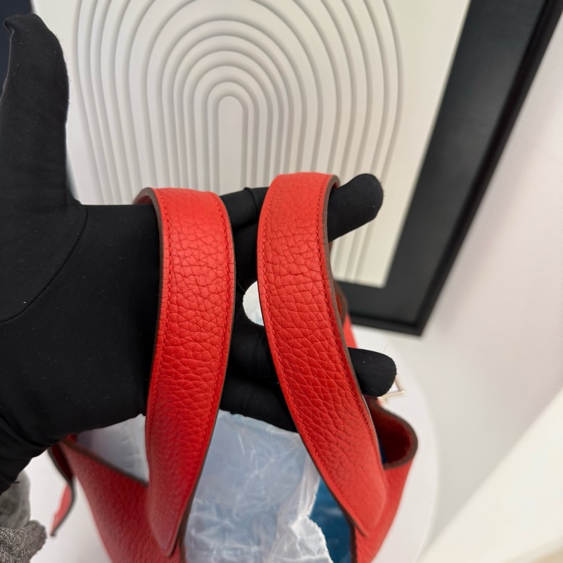 爱马仕/Hermes  菜篮子 A刻 18底长 荔枝纹 玫瑰红 90。-13