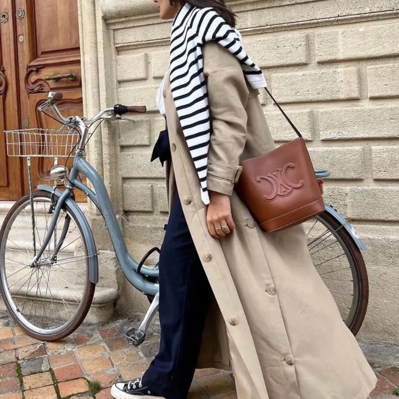 CELINE賽琳凱旋門水桶包 🥐焦糖色-25