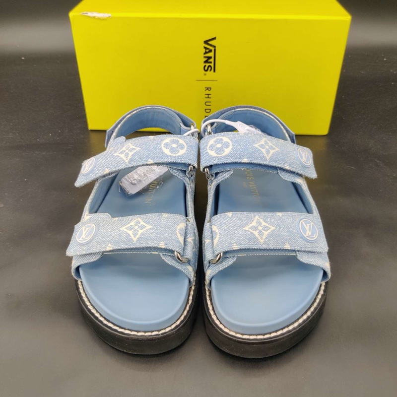 LV路易威登 Paseo Comfort 織物 魔術貼 牛仔白藍 36碼-1