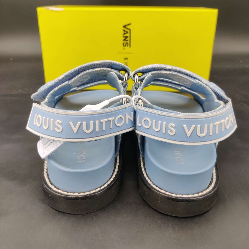 LV路易威登 Paseo Comfort 織物 魔術貼 牛仔白藍 36碼-2