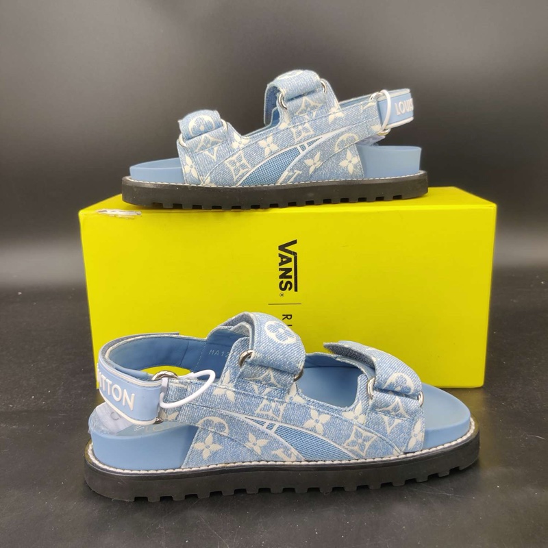 LV路易威登 Paseo Comfort 織物 魔術貼 牛仔白藍 36碼-5