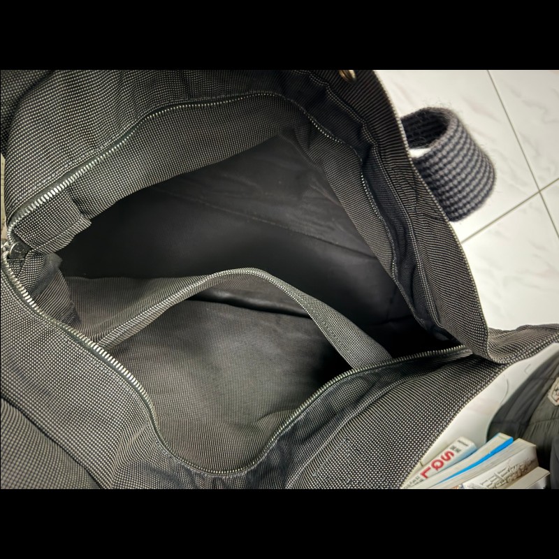 愛馬仕大手提帆布包托特包Hermes backpack in black canvas-9