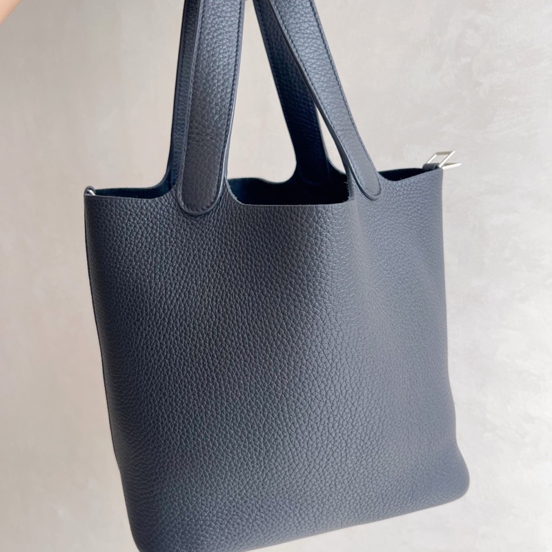 Hermes 愛馬仕 picotin菜籃子22黑銀-1