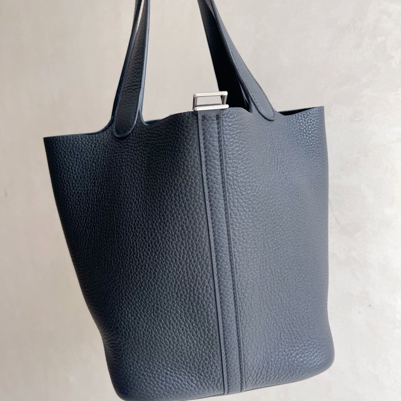 Hermes 愛馬仕 picotin菜籃子22黑銀-3