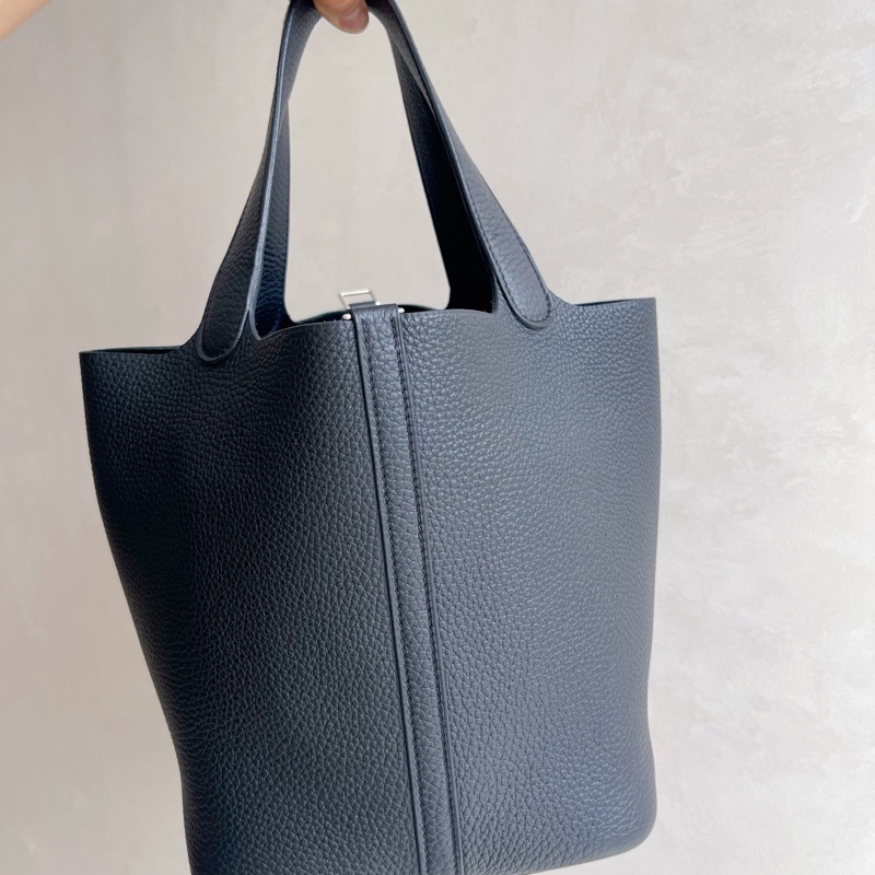Hermes 愛馬仕 picotin菜籃子22黑銀-4