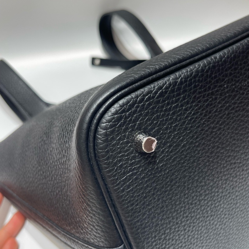 Hermes 愛馬仕 picotin菜籃子22黑銀-10