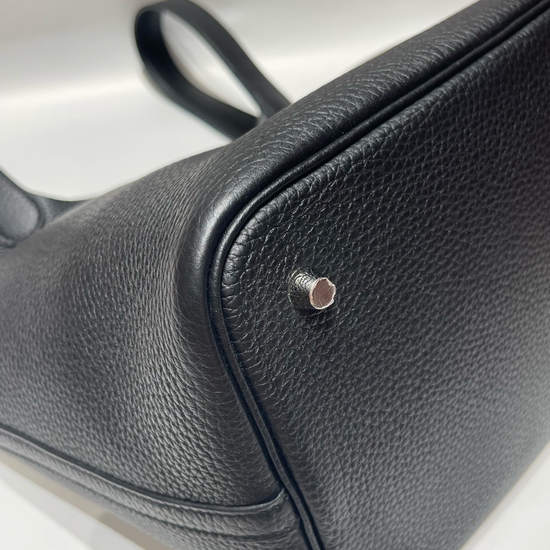 Hermes 愛馬仕 picotin菜籃子22黑銀-12