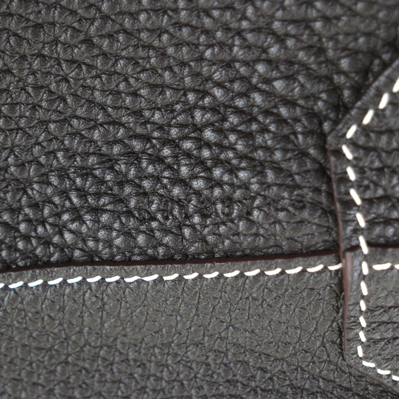 愛馬仕 Double Sens 45 手提包,Taurillon Clemence 皮革,Etoupe/Ebene,K 印章,帶防塵罩,法國製造,男士款。-10