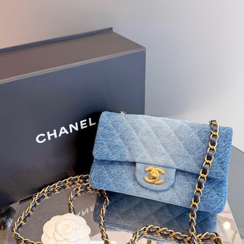 Chanel香奈儿 24S cf 大mini 牛仔单宁