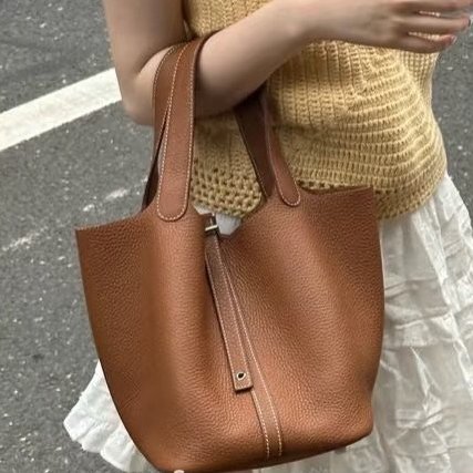 HERMES - 37金棕TC Picotin╻22cm-1