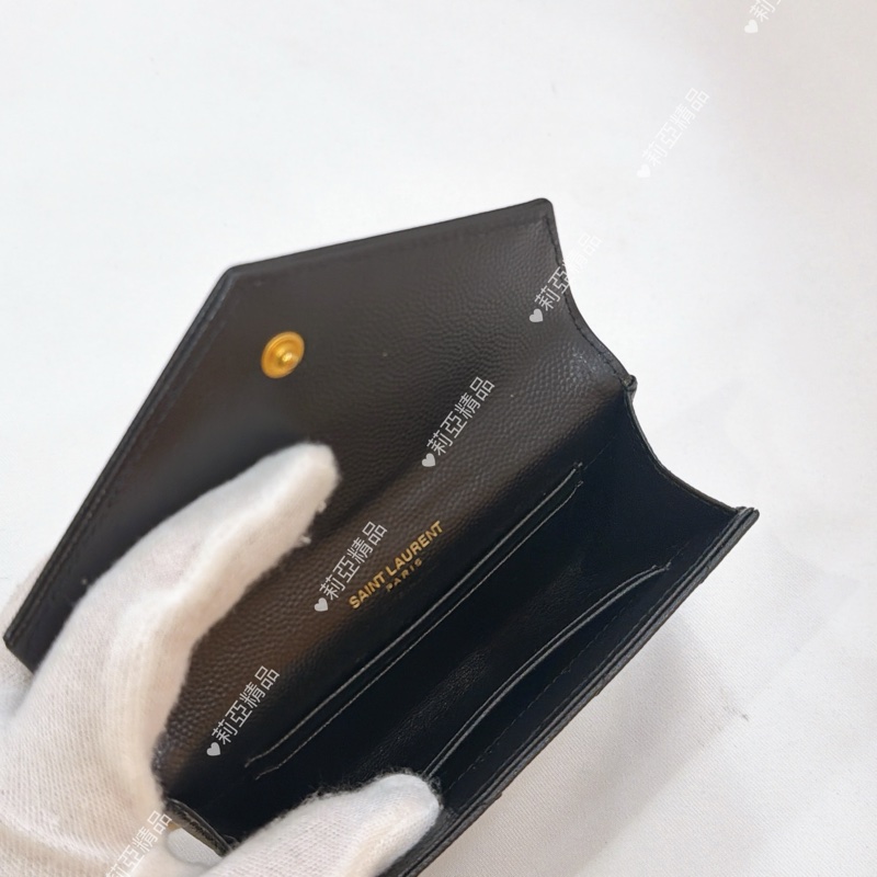 莉亞精品♡ YSL 414404 黑金扣錢包 二手美包-1