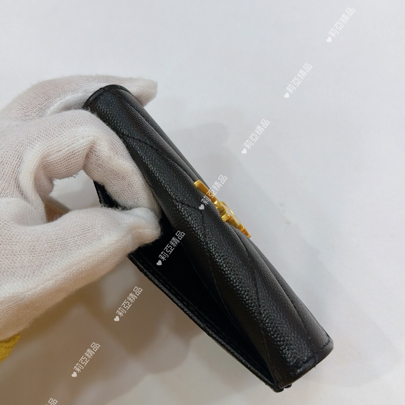 莉亞精品♡ YSL 414404 黑金扣錢包 二手美包-5