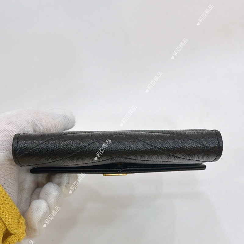 莉亞精品♡ YSL 414404 黑金扣錢包 二手美包-6