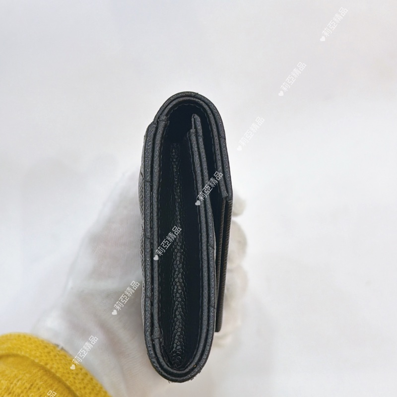 莉亞精品♡ YSL 414404 黑金扣錢包 二手美包-7