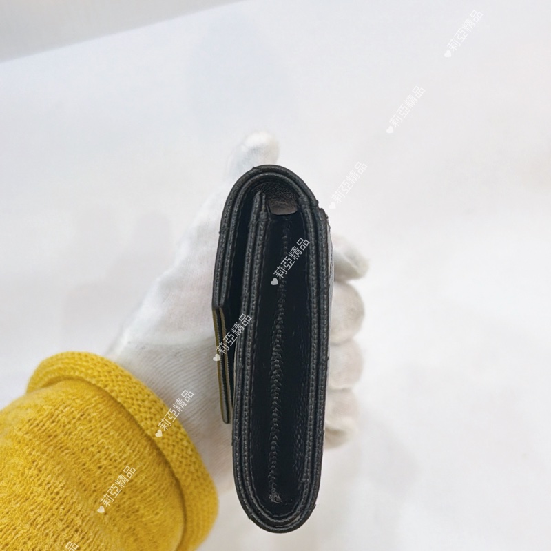 莉亞精品♡ YSL 414404 黑金扣錢包 二手美包-8