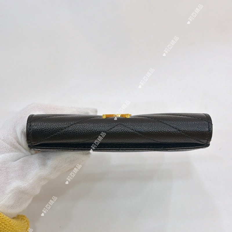 莉亞精品♡ YSL 414404 黑金扣錢包 二手美包-9