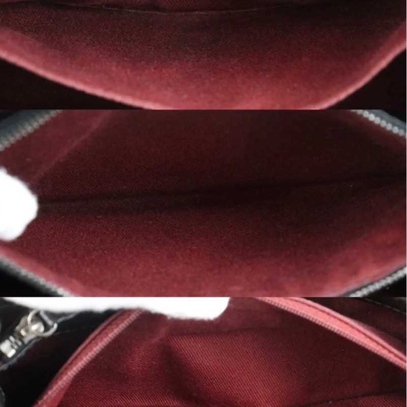 「JL精品代購」98新 Chanel 香奈兒 油蠟皮黑銀cf25-11