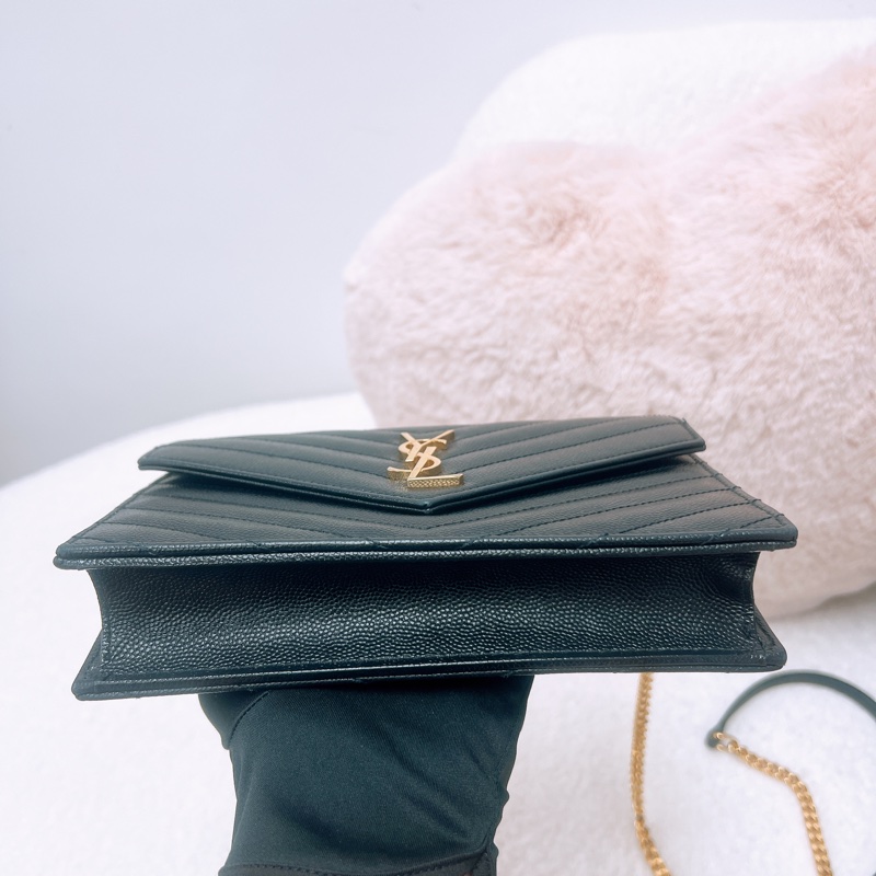 YSL woc 黑金信封鏈條包-1