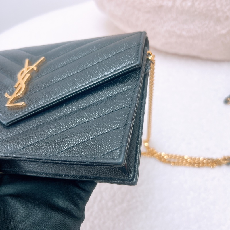 YSL woc 黑金信封鏈條包-2