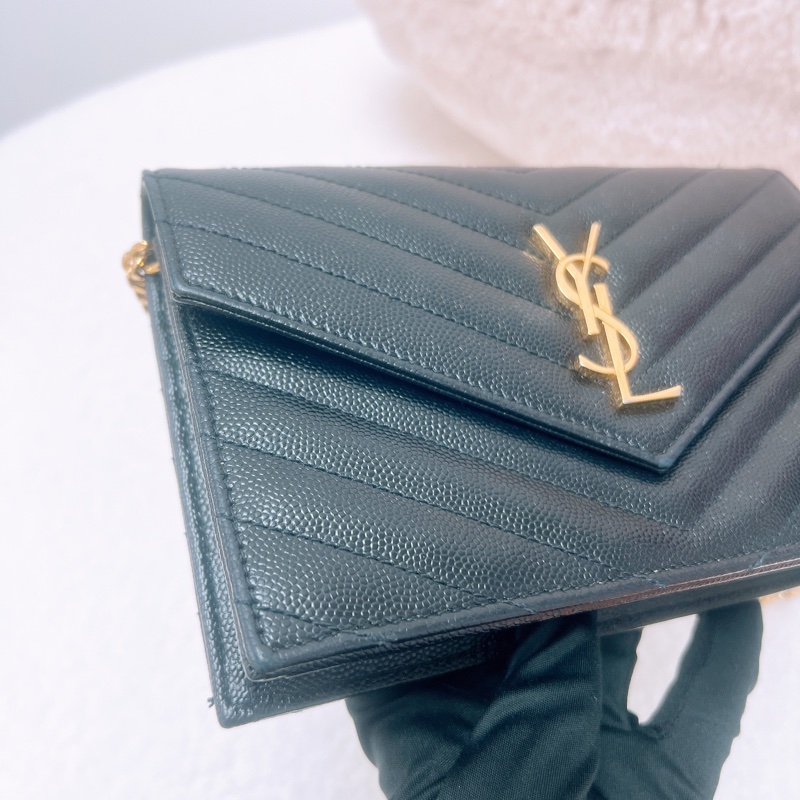 YSL woc 黑金信封鏈條包-3