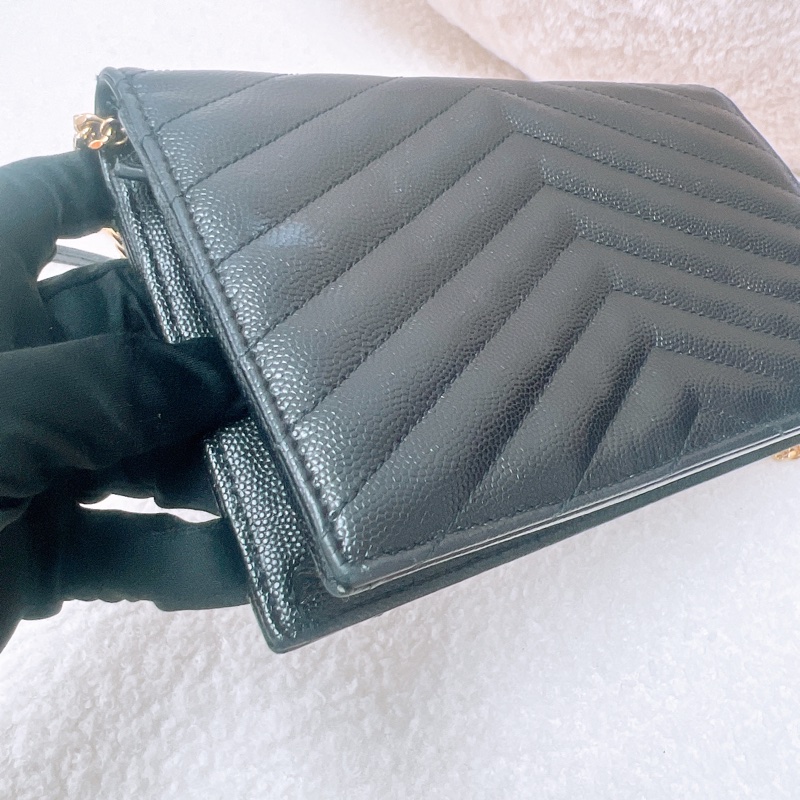 YSL woc 黑金信封鏈條包-6