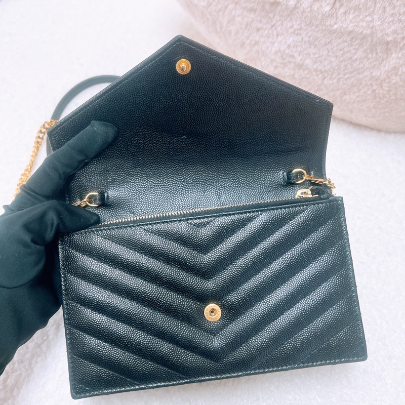 YSL woc 黑金信封鏈條包-9