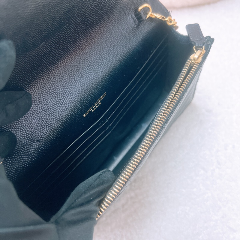 YSL woc 黑金信封鏈條包-11
