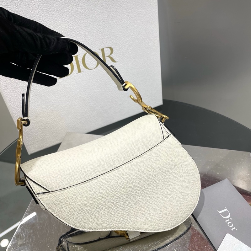 Dior迪奥 Saddle小号马鞍包白色牛皮金扣 优雅知性风 公价2w➕ 98新以上现货好价-2
