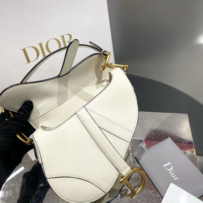 Dior迪奥 Saddle小号马鞍包白色牛皮金扣 优雅知性风 公价2w➕ 98新以上现货好价-3