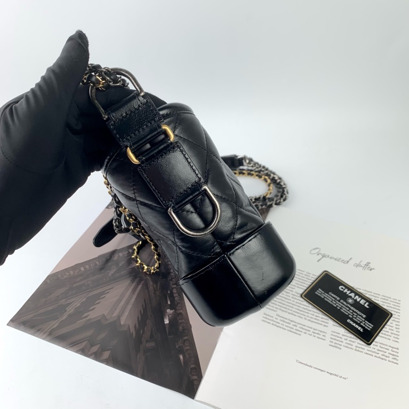 Chanel流浪包小號黑金 盒子/防塵袋/保卡-7