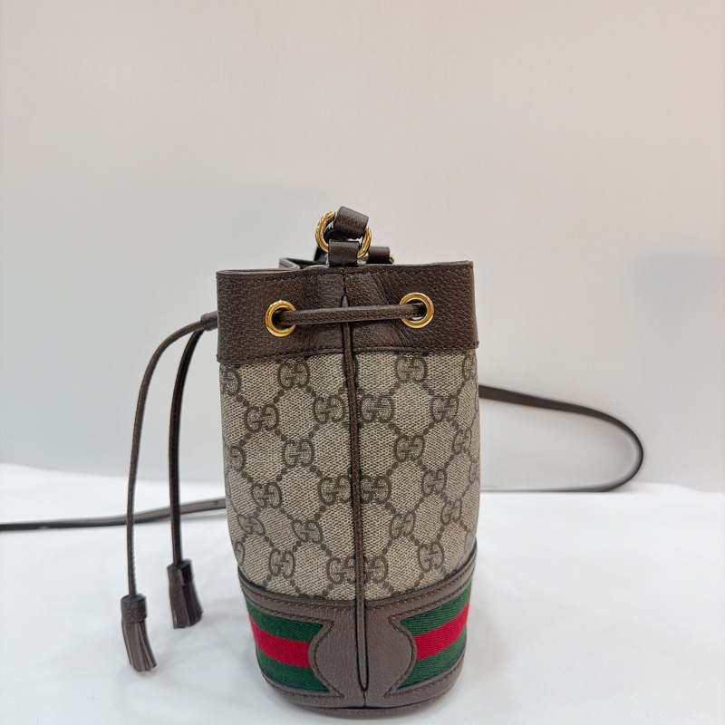 莉亞精品♡ GUCCI 550620 經典老花抽繩小水桶-2