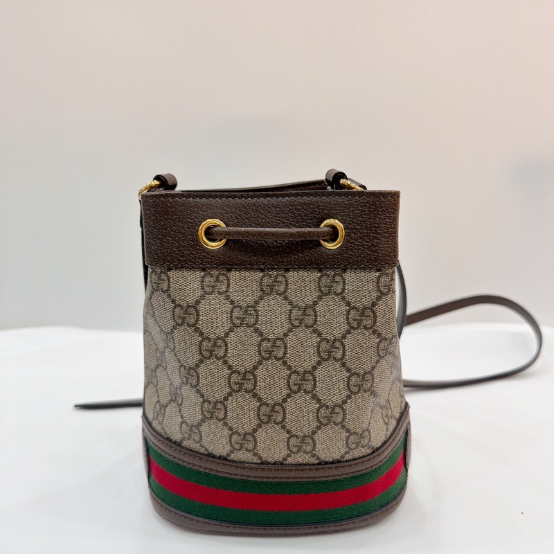 莉亞精品♡ GUCCI 550620 經典老花抽繩小水桶-3